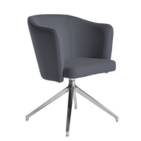 Otis single seater tub chair with 4 star swivel base - present grey