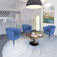 Otis single seater tub chair with 4 star swivel base - range blue