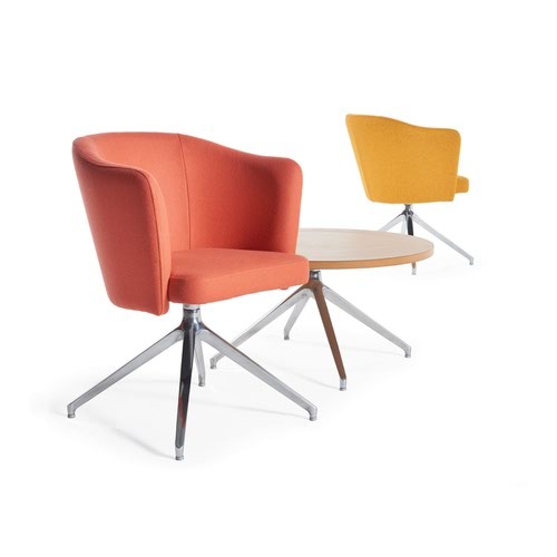 Otis single seater tub chair with 4 star swivel base - range blue