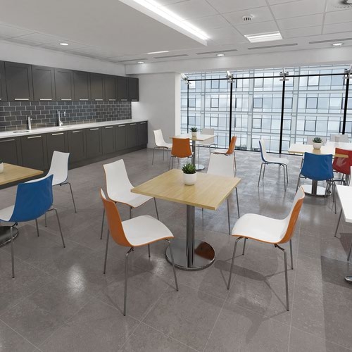 Pisa rectangular dining table with round chrome bases 1200mm x 800mm - oak