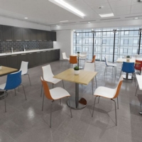 Pisa rectangular dining table with round chrome bases 1400mm x 800mm - beech