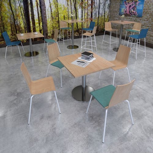 Pisa rectangular dining table with round chrome bases 1600mm x 800mm - white