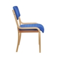 Prague wooden conference chair with no arms - blue