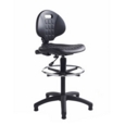Prema polyurethane industrial operator chair with contoured back support - black