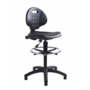 Prema polyurethane industrial operator chair with contoured back support - black