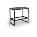 Otto Poseur benching solution dining table 1200mm wide - black frame and barcelona walnut top