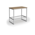 Otto Poseur benching solution dining table 1200mm wide - silver frame and kendal oak top