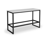 Otto Poseur benching solution dining table 1800mm wide - black frame and white top
