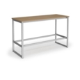 Otto Poseur benching solution dining table 1800mm wide - silver frame and kendal oak top