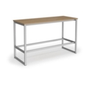 Otto Poseur benching solution dining table 1800mm wide - silver frame and kendal oak top