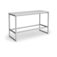 Otto Poseur benching solution dining table 1800mm wide - silver frame and white top