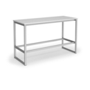 Otto Poseur benching solution dining table 1800mm wide - silver frame and white top