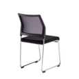 Quavo black mesh back multi-purpose chair with black fabric seat and chrome wire frame (pack of 4)