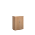 Universal double door cupboard 1090mm high with 2 shelves - beech