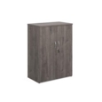 Universal double door cupboard 1090mm high with 2 shelves - grey oak