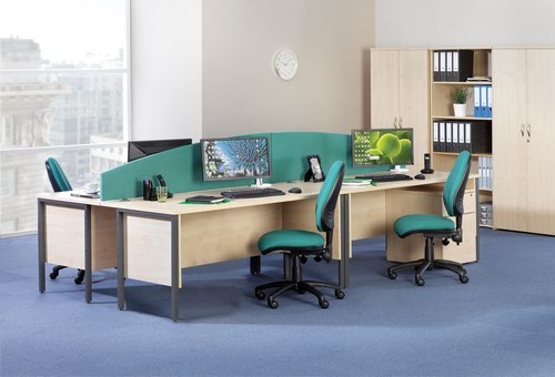 Universal double door cupboard 1090mm high with 2 shelves - grey oak