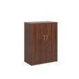 Universal double door cupboard 1090mm high with 2 shelves - walnut