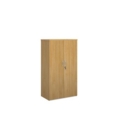 Universal double door cupboard 1440mm high with 3 shelves - oak