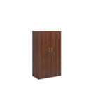 Universal double door cupboard 1440mm high with 3 shelves - walnut