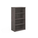 Universal bookcase 1440mm high with 3 shelves - grey oak