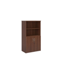 Universal combination unit with open top 1440mm high with 3 shelves - walnut