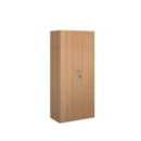 Universal double door cupboard 1790mm high with 4 shelves - beech