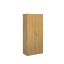 Universal double door cupboard 1790mm high with 4 shelves - oak