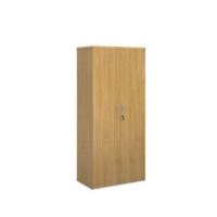 Universal double door cupboard 1790mm high with 4 shelves - oak