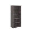 Universal bookcase 1790mm high with 4 shelves - grey oak