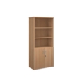Universal combination unit with open top 1790mm high with 4 shelves - beech