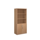 Universal combination unit with open top 1790mm high with 4 shelves - beech