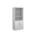 Duo combination unit with open top 1790mm high with 4 shelves - white