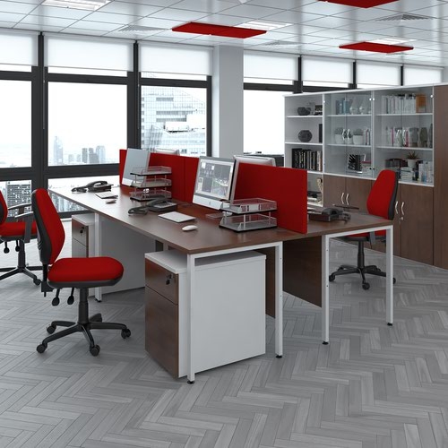Duo combination unit with open top 1790mm high with 4 shelves - white with grey oak lower doors