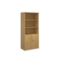 Universal combination unit with open top 1790mm high with 4 shelves - oak