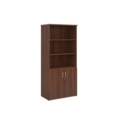 Universal combination unit with open top 1790mm high with 4 shelves - walnut