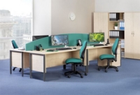 Universal double door cupboard 2140mm high with 5 shelves - grey oak