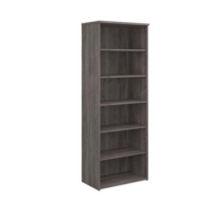 Universal bookcase 2140mm high with 5 shelves - grey oak
