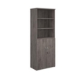 Universal combination unit with open top 2140mm high with 5 shelves - grey oak