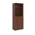 Universal combination unit with open top 2140mm high with 5 shelves - walnut