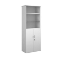 Universal combination unit with open top 2140mm high with 5 shelves - white
