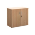 Universal double door cupboard 740mm high with 1 shelf - beech