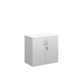 Duo double door cupboard 740mm high with 1 shelf - white