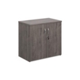 Universal double door cupboard 740mm high with 1 shelf - grey oak
