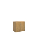 Universal double door cupboard 740mm high with 1 shelf - oak