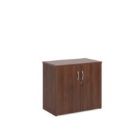 Universal double door cupboard 740mm high with 1 shelf - walnut