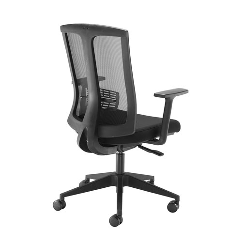 Ronan mesh back operators chair with fixed arms - black