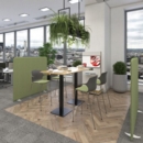 Roscoe high stool with chrome legs and plastic shell - ice blue