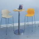 Roscoe high stool with chrome legs and plastic shell - sandy beech