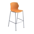 Roscoe high stool with chrome legs and plastic shell - warm yellow
