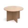Arrow head leg circular meeting table 1200mm - beech